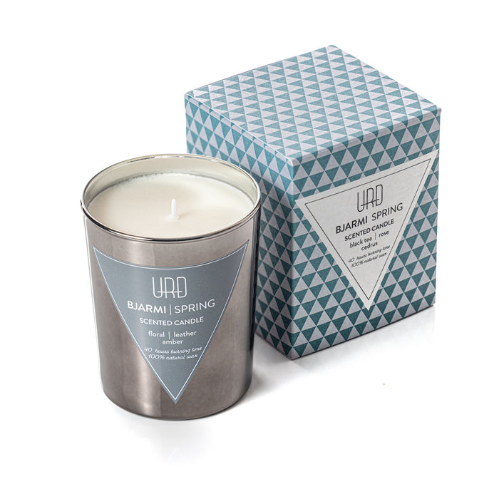URÐ candles are made from a blend of high-quality soya and beeswax. The wick is 100% cotton. The candles are designed and packaged in Iceland but made in France. Burning time is 40-45 hours. The candles are available in four seasonally-inspired aromas. The candles bear Icelandic names, descriptive of each season.