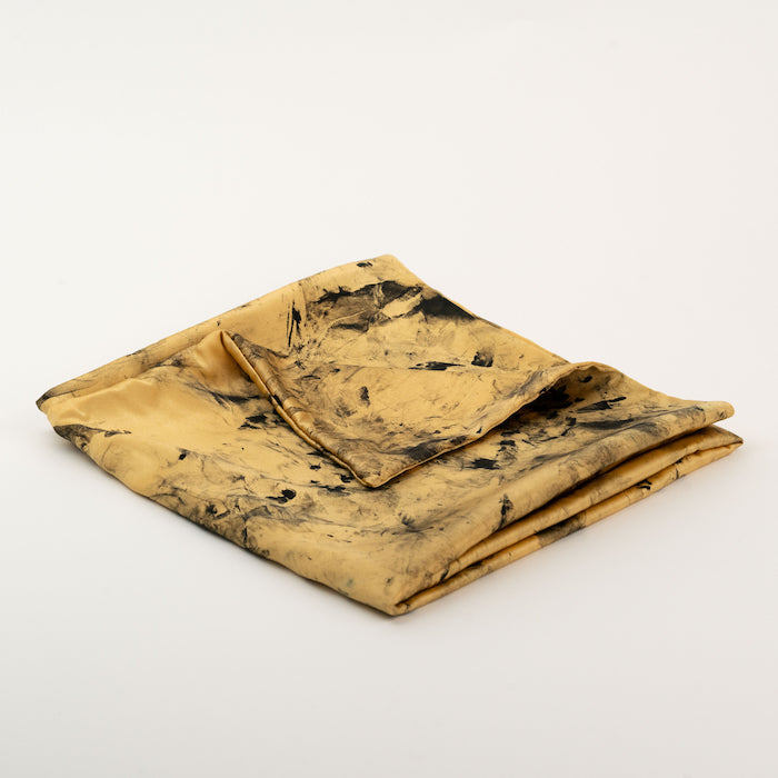 A high quality hand dyed silk pillowcase with a pattern that will never be the same.