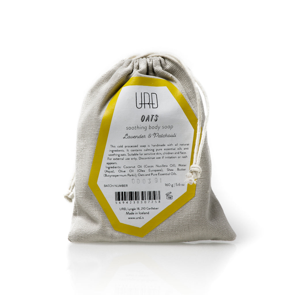 Soothing body & face soap with oats.