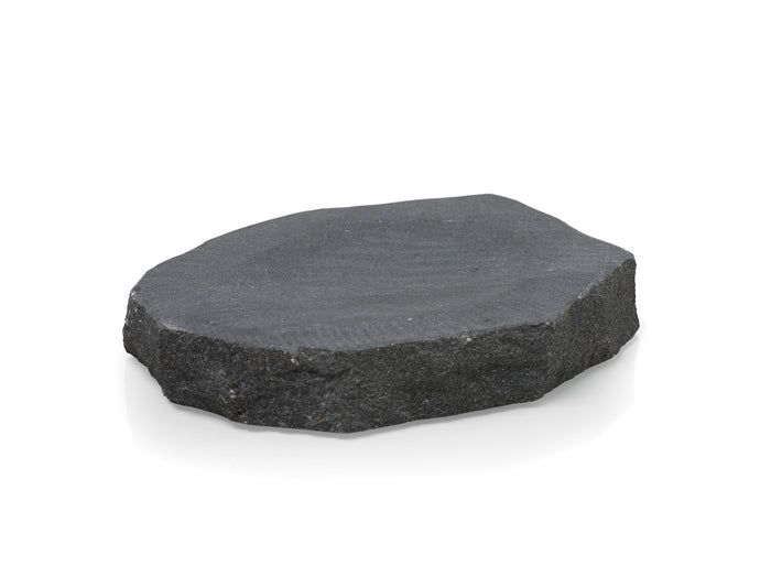 beautiful hand carved soap dish from Icelandic Basalt. Basalt rock is formed by solidification of magma and has columnar structure. Colour is dark grey or black. The soap dish only gets better with using it and it fits well under wet soap. We designed this beautiful hand carved soap dish from Icelandic Basalt to match our stone soap collection. (Blágrýti).