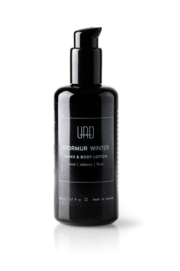 STORMUR hand & body lotion has the viscosity of a cream, but the lightness of a lotion. The lotion conditions, moisturizes and absorbs into the skin. Made from 99% naturally derived materials and contains seasonally inspired scents.